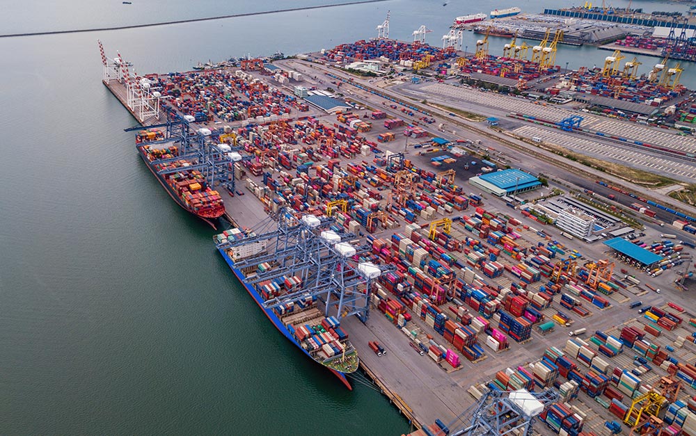 imagem do principal porto no Brasil.